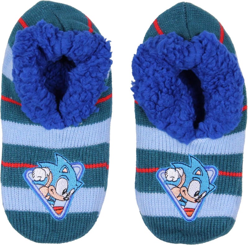 Bio World Sonic The Hedgehog Boys' Plush-Lined Non-Slip Slipper Socks For Boys And Girls - Image 2